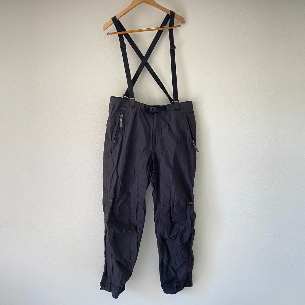 Marmot mens Bib Snow Rain Pants XL Waterproof taped nylon black zip pocket